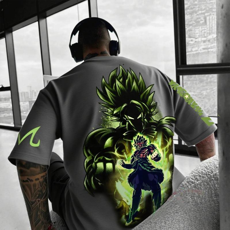 Dragon Ball Z Broly Bedrukt Heren T-shirt Zomer Trendy Anime Streetwear Losse Dames Korte Mouw T-shirts Casual Tops Y2k Kleding