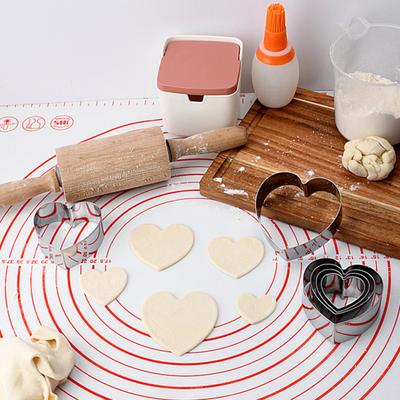 6-teiliges Herz-Ausstechformen-Set aus Edelstahl, sternförmige Ausstechformen in Blumenform zum Backen und Basteln, runde Gemüseausstechformen, Keksausstecher, Ausstechformen aus Polymer-Ton