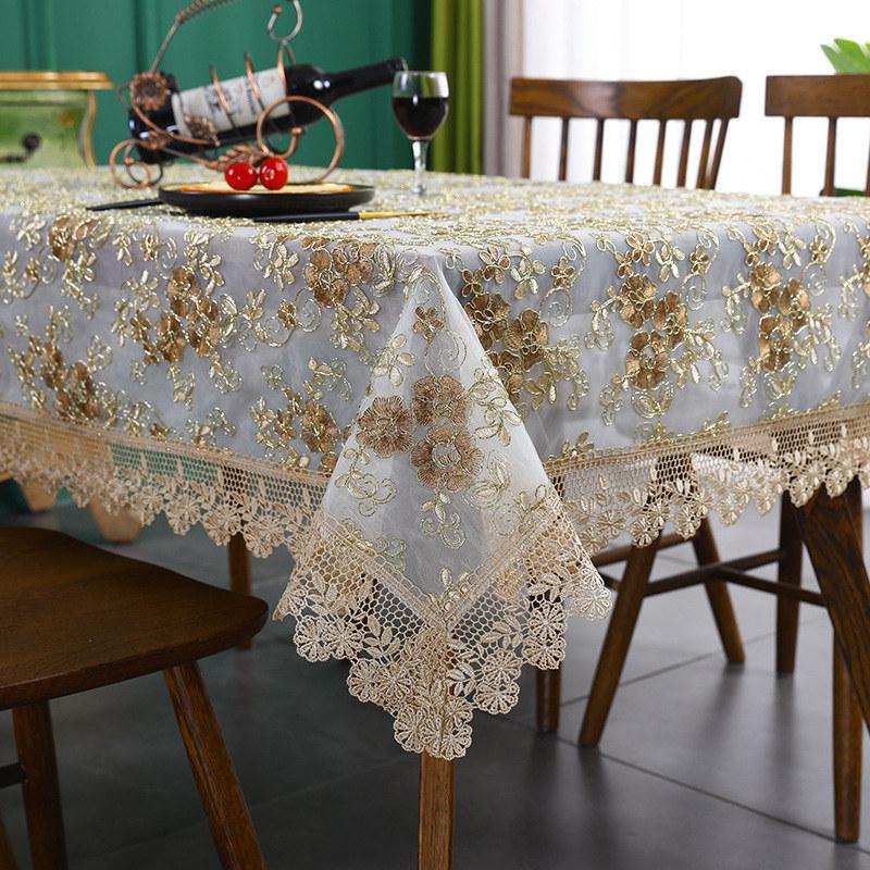 Luxury Embroidered Lace Tablecloth For Dining Coffee Table Decortation Wedding Party Table Cover Rectangular Square Round