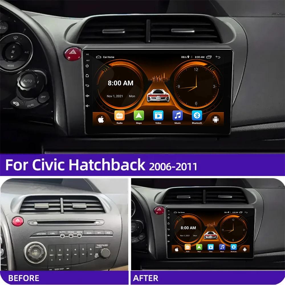 JIUYIN Android 12 For Honda Civic  Hatchback 2006-2011 Car Radio Multimedia Player Navigation 2 Din Stereo DVD Head Unit