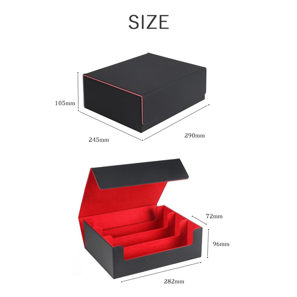 Smine Deck Stor Samlekort Kortoppbevaring Kort Holder 1800 Samlekort Magnetiske Terninger PU for Trading Lasterveske, Kapasitet, Etui, Boks, Etui, Kort,