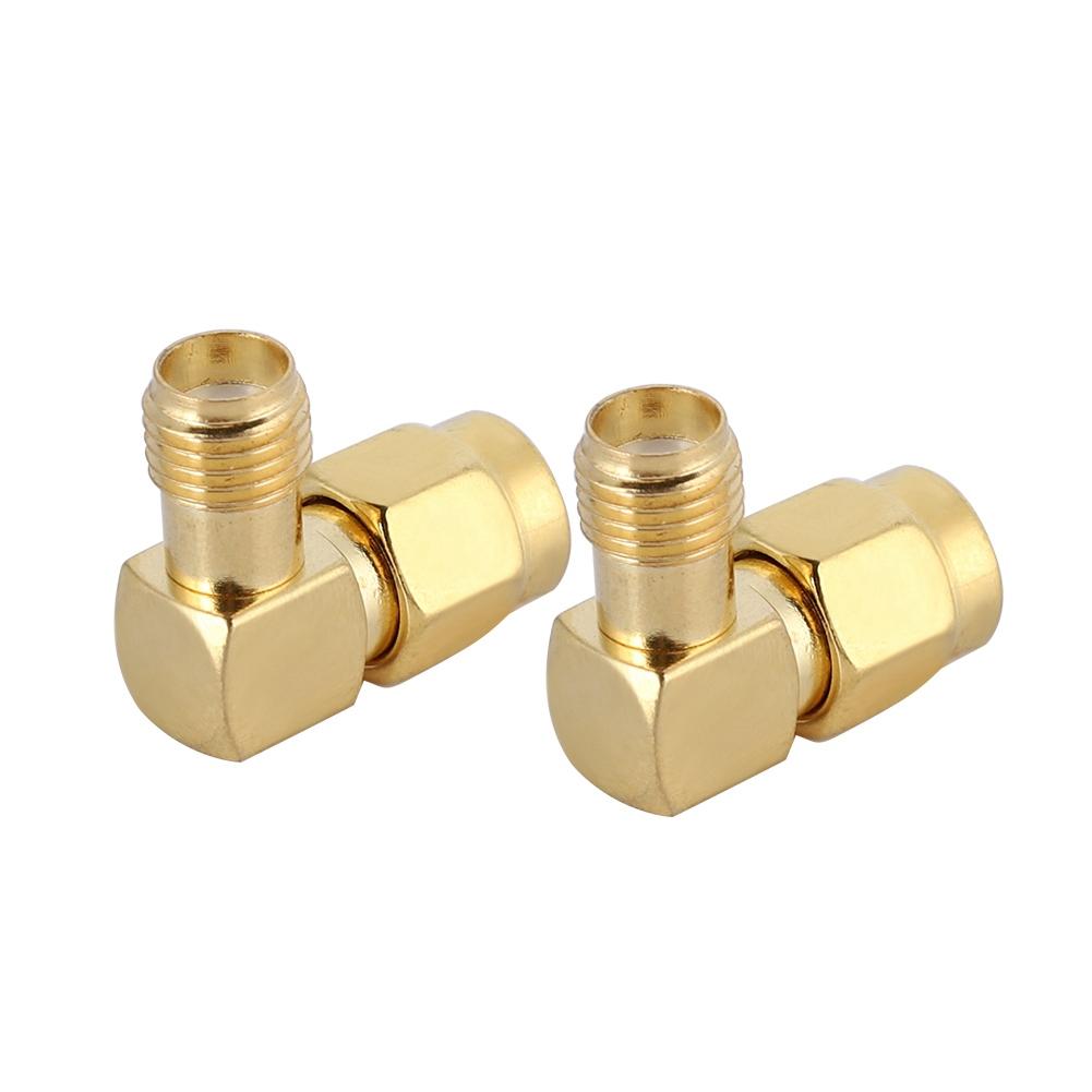 2PCS SMA Female to SMA Male Right angle Adapter RF Coaxial Adapter Converter Connector