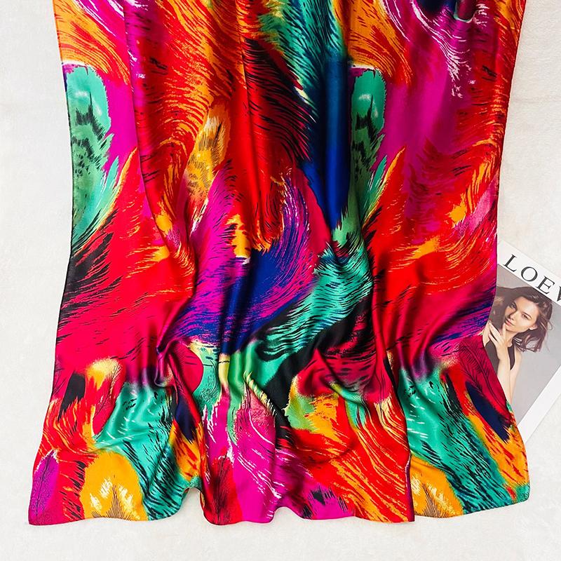 Spring Scarf Women'S Luxury Design Polyester Material Smooth Scarf Soft Shawl Beach