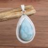Natural Larimar Solid 925 Sterling Silver Pendant Handmade Jewelry Bezel Pendant Healing Pendant