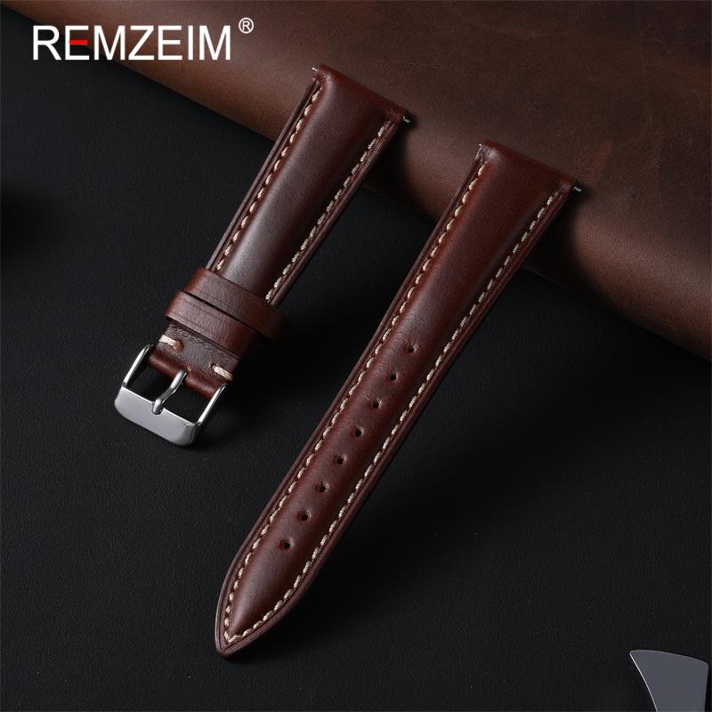 Quick Release Leather Watch Strap 18mm 19mm 20mm 21mm 22mm Universal Replacement Bracelet for Men Women Watchband Belt