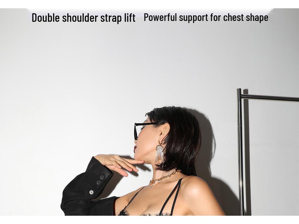 Women's Lace-Edge Wireless Bra Set for Small Chest Enhancement