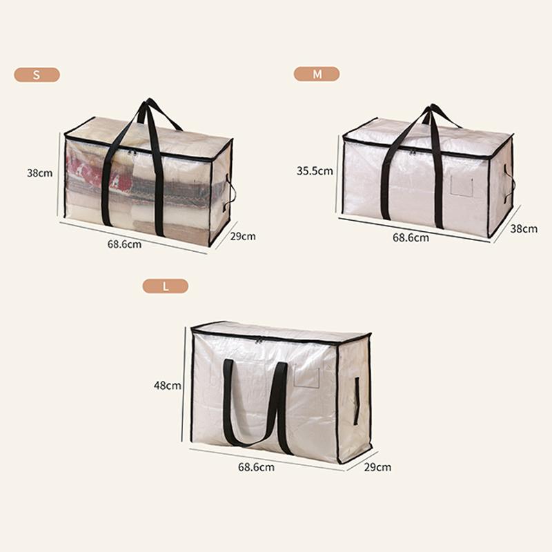 Large Capacity Storage Bag Clothes Blankets Closet Organizer Moving Tote Bag Zipper Durable Handbag Luggage Pack