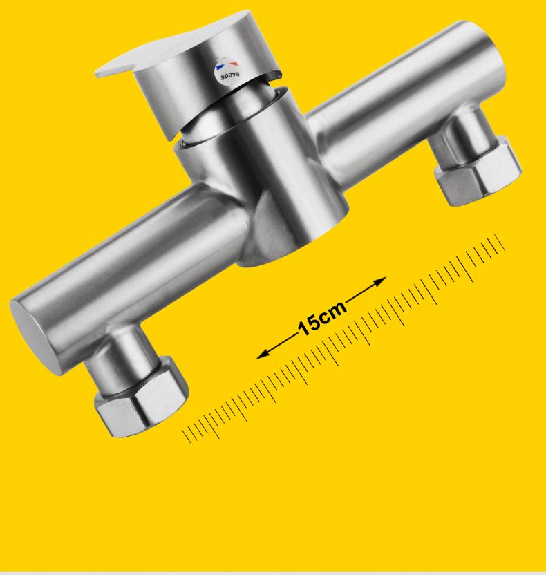 304 Stainless Steel Shower Faucet with Hot/Cold Mixer Tap & Concealed/Exposed Water Heater Switch