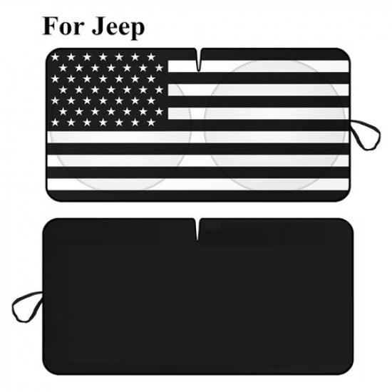 For Jeep Accessories Large Car Windshield Sun Shade Window US Flag Cover Visor
