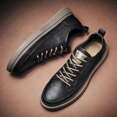 Nieuw Merk Heren Casual Leren Schoenen Heren Sneakers Comfortabele Platte Schoenen High End Mode Veterschoenen voor Heren Tenis Masculino