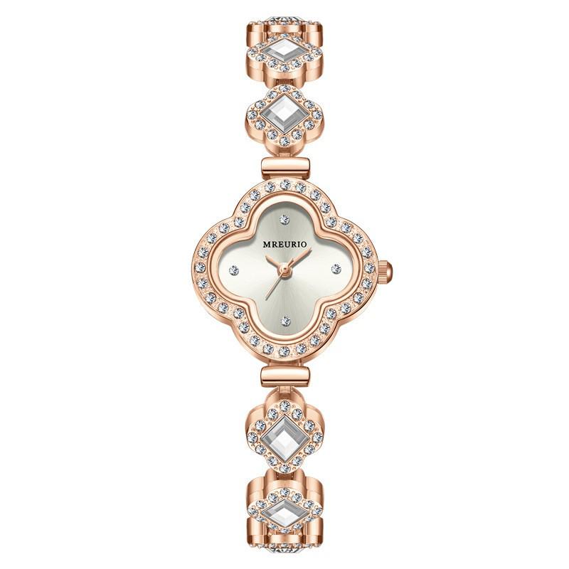 

Popular Emerald Four-Leaf Clover Bracelet Quartz Watch for Women белый