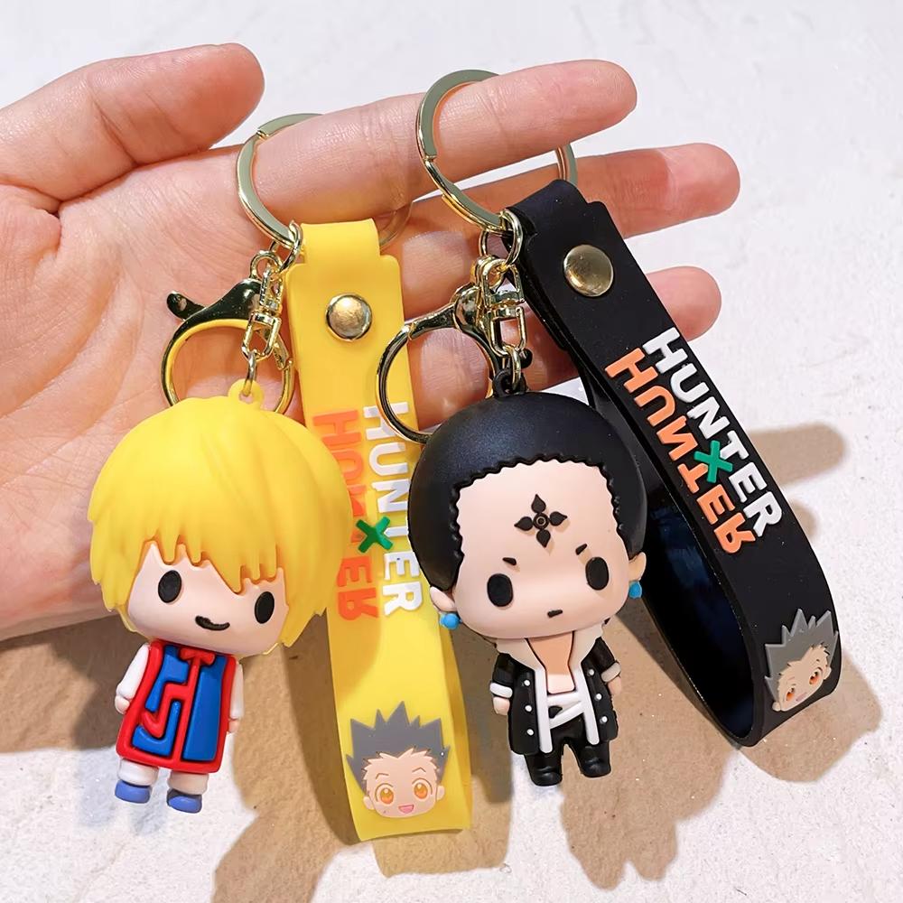 Anime HUNTER X HUNTER Figure Keychain Silicone GON·FREECSS Doll Pendent Keyring Car Key Holder Accessories Jewelry Kids Toy Gift