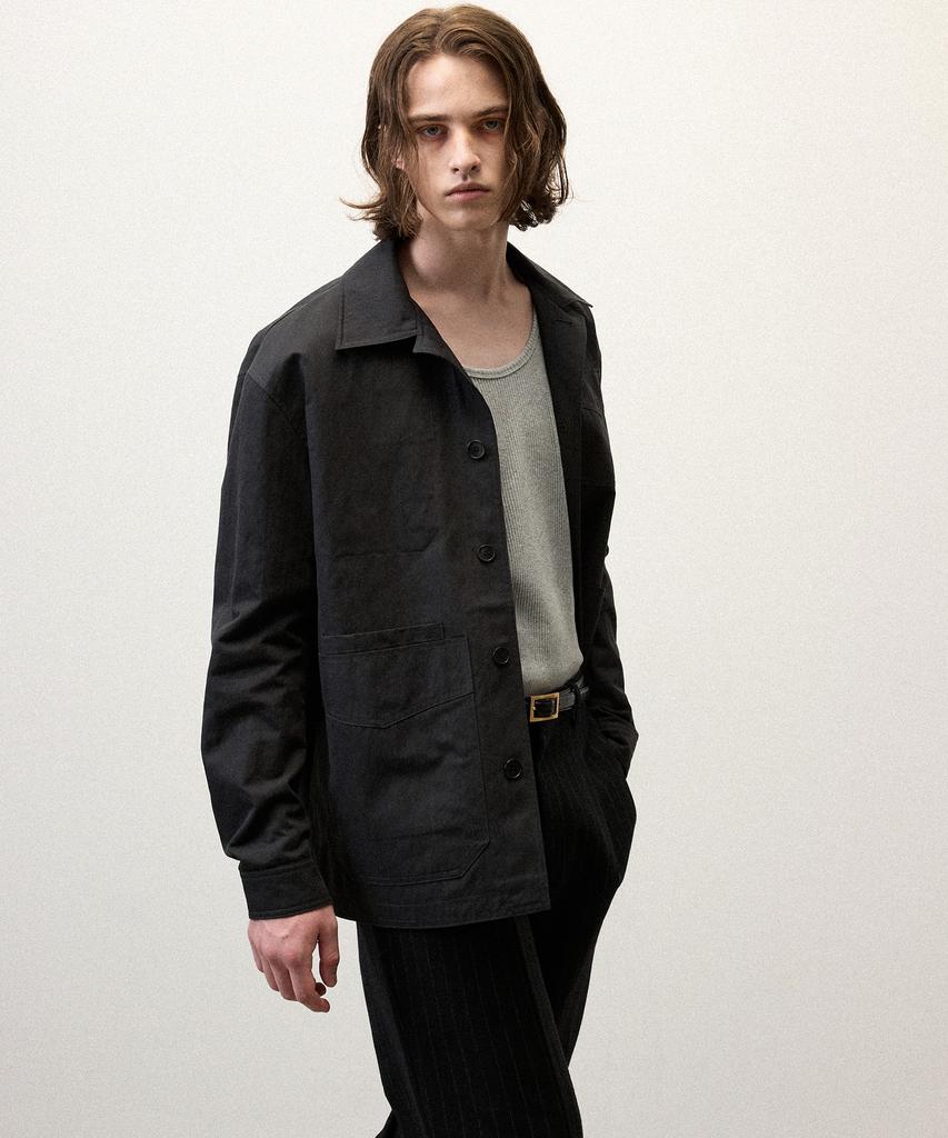 GREIIGE Classic Cotton Chore Jacket (Charcoal)