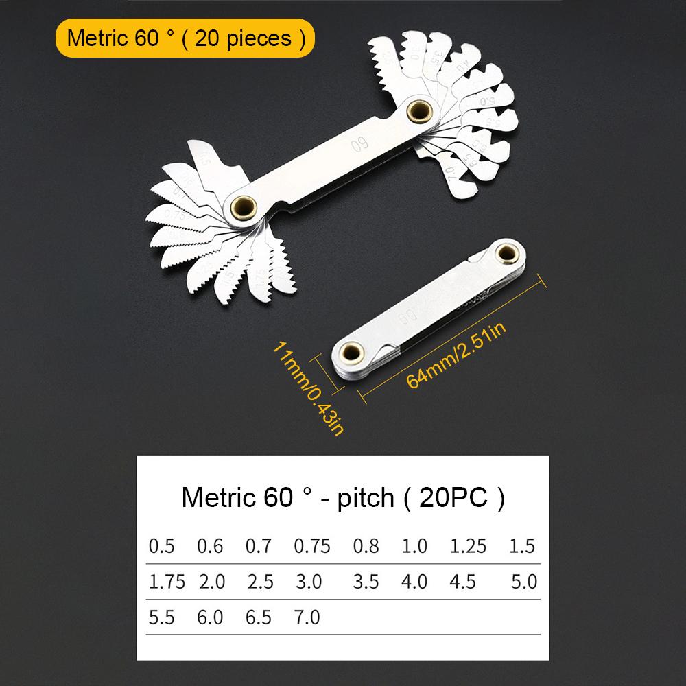 

Thread Pitch Cutting Gauge Tool Inch 55° Metric 60° Metric Screw Thread Gauge Measuring Tools