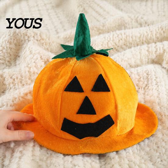 Comfortable Breathable Festival Hat Halloween Pumpkin for Kids Adults, Funny Plush Store Window Decor Witch Party Costume, Cosplay, Stage Performances