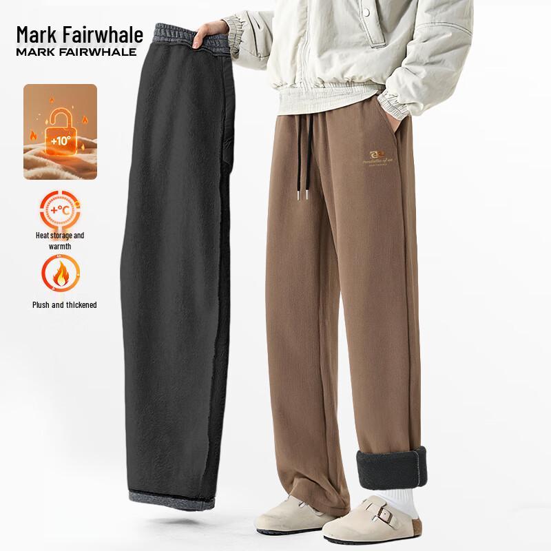Mark Fairwhale Men's Winter Thickened Corduroy Straight-Leg Casual Pants