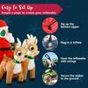 JOYFY 6 FT Long Christmas Santa on Sleigh with 2 Reindeer Inflatable Christmas with Build-in LED for Xmas Party Lawn Decorations