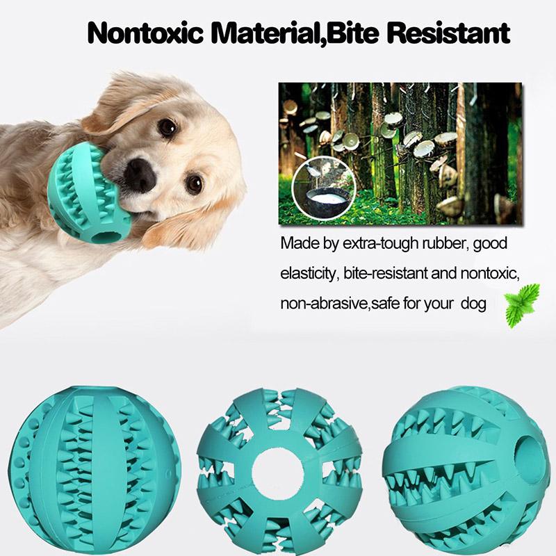 Natural Rubber Pet Dog Toys Dog Chew Toys Tooth Cleaning Treat Ball Extra-tough Interactive Elasticity Ball for Pet Accessories