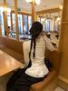 Women's Slim Fit White Polka Dot Lace Thermal Long-Sleeve Top
