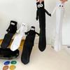 4Pairs Club Celebrity Ins Fashion Funny Creative Magnetic Attraction Hands Black White Cartoon Eyes Couples Sox Socks