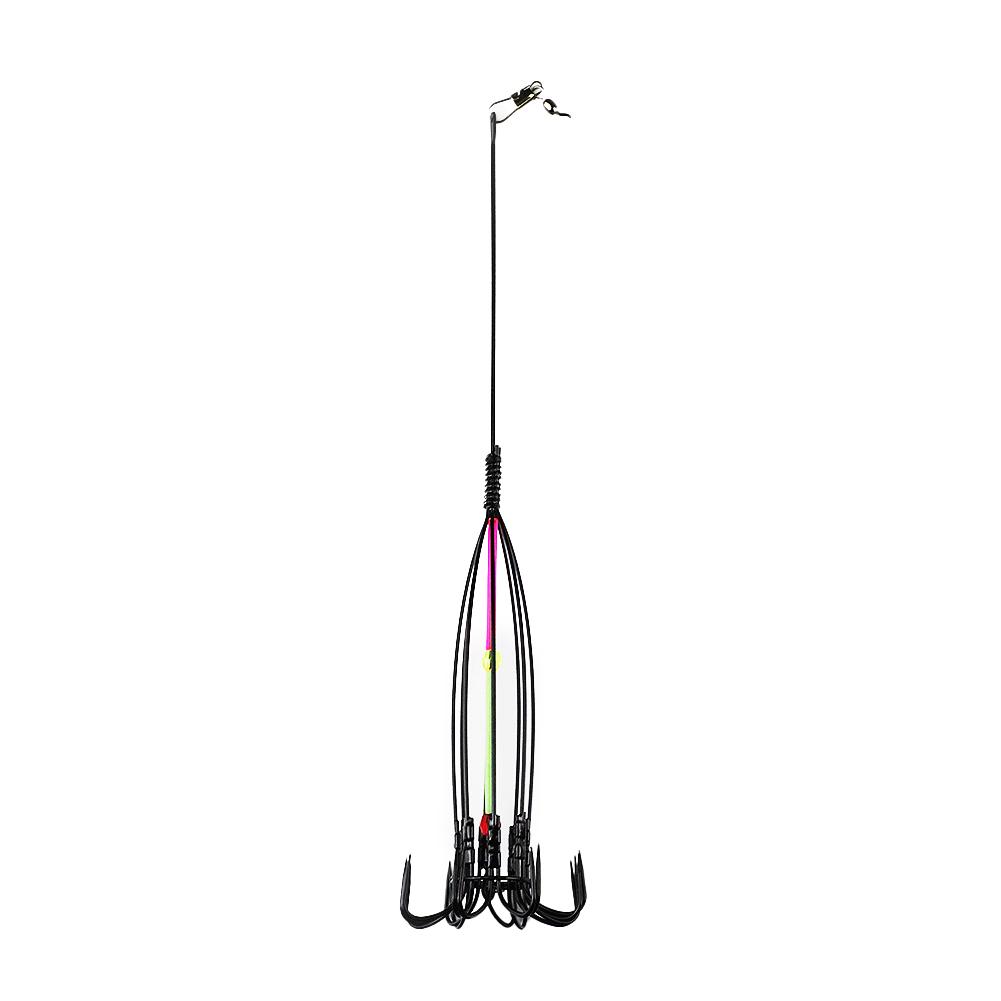 1PC Luminous Leatherjacket Fish Hook With Bait Cage Anti-Hanging Bottom Upside-Down Umbrella-Shaped Fishhook Fishing Gear