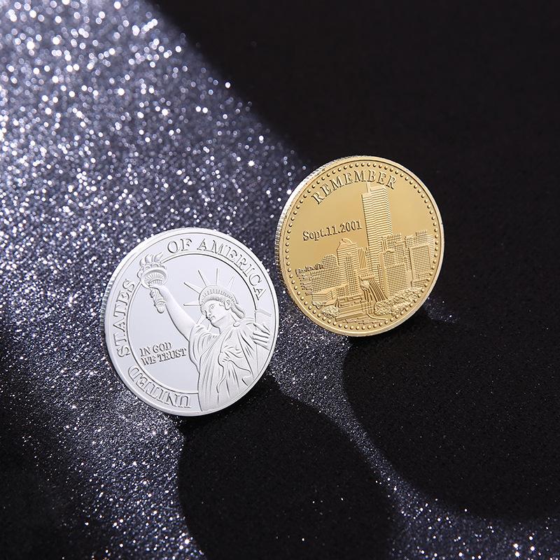 9/11 Statue of Liberty Commemorative Coin, Three-dimensional Relief Metal Craft Commemorative Medal, Coin