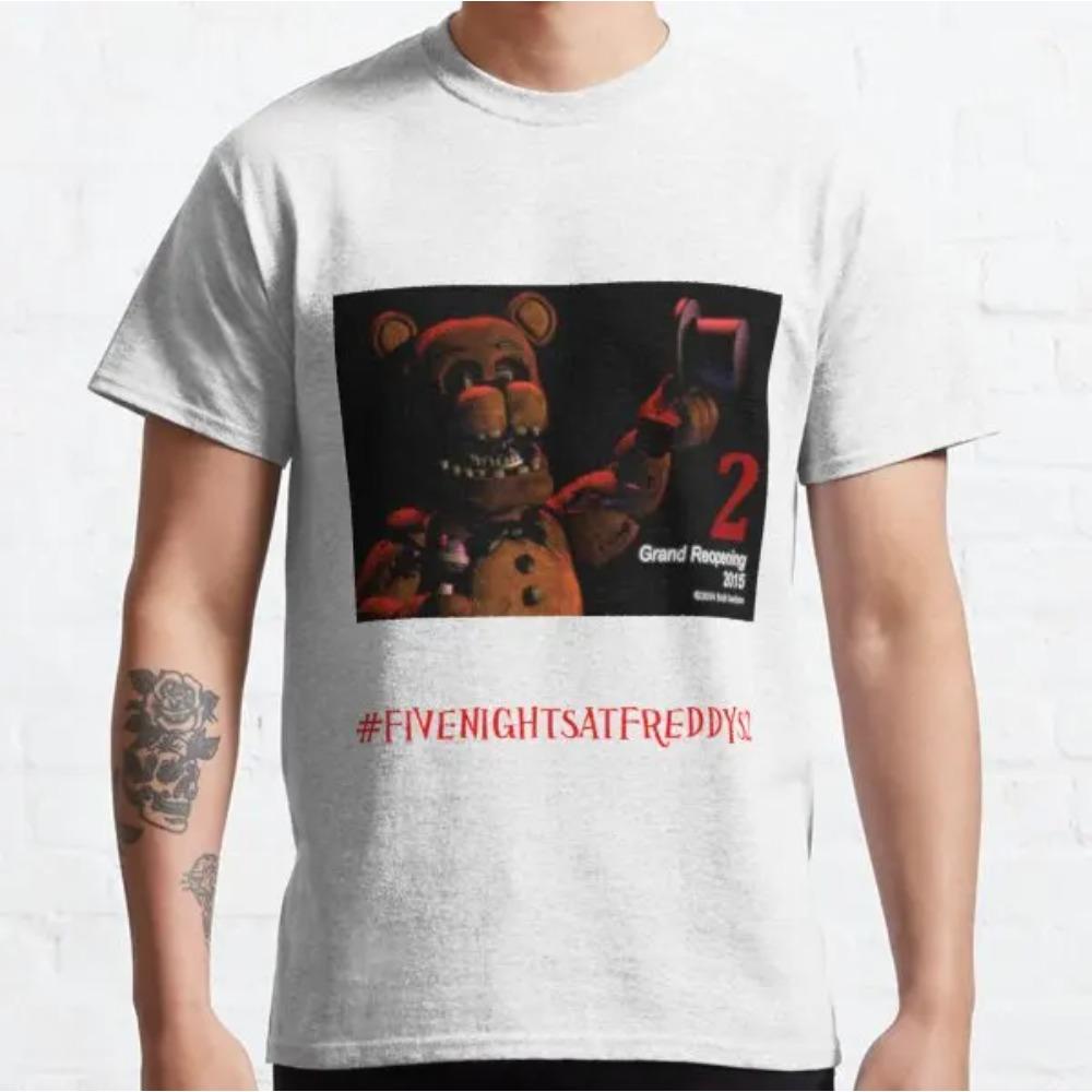 Modna koszulka z grafiką Five Night At Freddys Wygodny nadruk Oversize Wysokiej jakości ubrania Letnia czysta bawełna Streetwear Koszulka