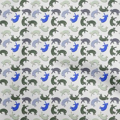 Cotton Flex Blue Fabric Animal Cat Sewing Fabric By The Yard Printed Diy Clothing Sewing Supplies 40 Inch