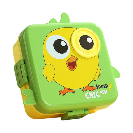 

Ланч-бокс Bento объемом 1600 мл с 3-секционным герметичным контейнером для ланча с рисунком и стаканчиком для соуса, не содержит бисфенол-А 1600ML зелёный