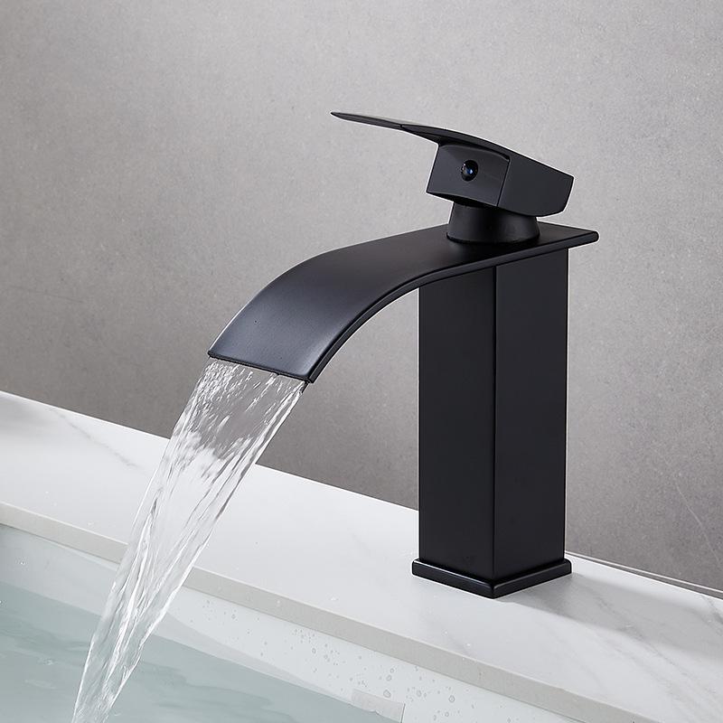 Heiß- und Kaltwasser-Wasserfallhahn mit Kupferkern für Waschbecken & Arbeitsplatte