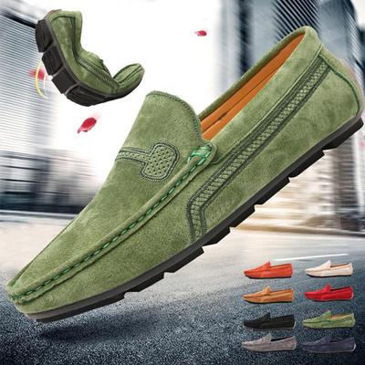 Men's Casual Leather Shoes Soft Breathable Loafers Male Loafers Driving Moccasin Comfortable Leisure Shoes Peas Shoes Slip-On Flats