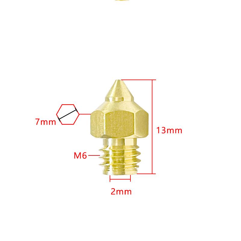 High-Quality Copper Alloy Hexagon Nozzle for Ender3/CR6SE 3D Printers