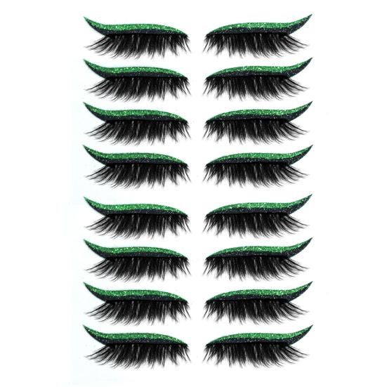 8 Pairs Lazy Eye Shadow Eyelash Eyelashes Makeup Stickers Eye Waterproof Glitter Eyeshadow Makeup Stickers