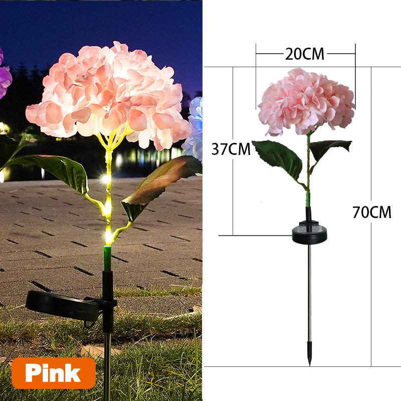 Solar Garden Light Outdoor Hydrangea Light Waterproof LED Flowers Stake Light for Garden Pathway Backyard Landscape Decorative