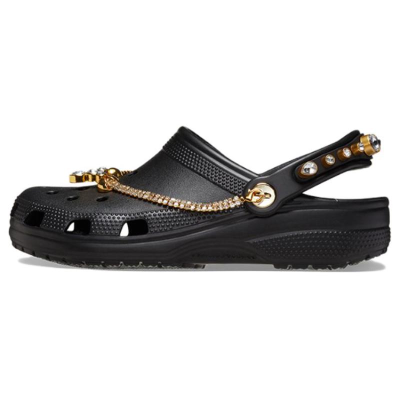 

Crocs Classic Slip-Resistant and Durable Tiara Clogs Black Gold Women s 39-40 чёрный