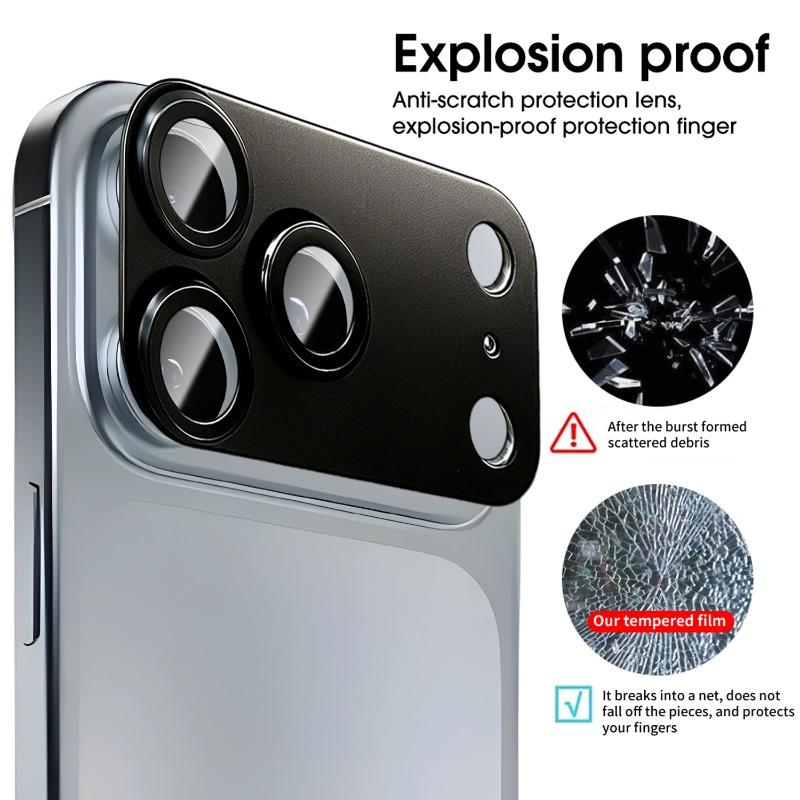 Aluminum Alloy Metal Camera Lens Protector Tempered Glass Camera Len Cover Hardness Protectors for iPhone 17 Pro Max 17PM 17Pro