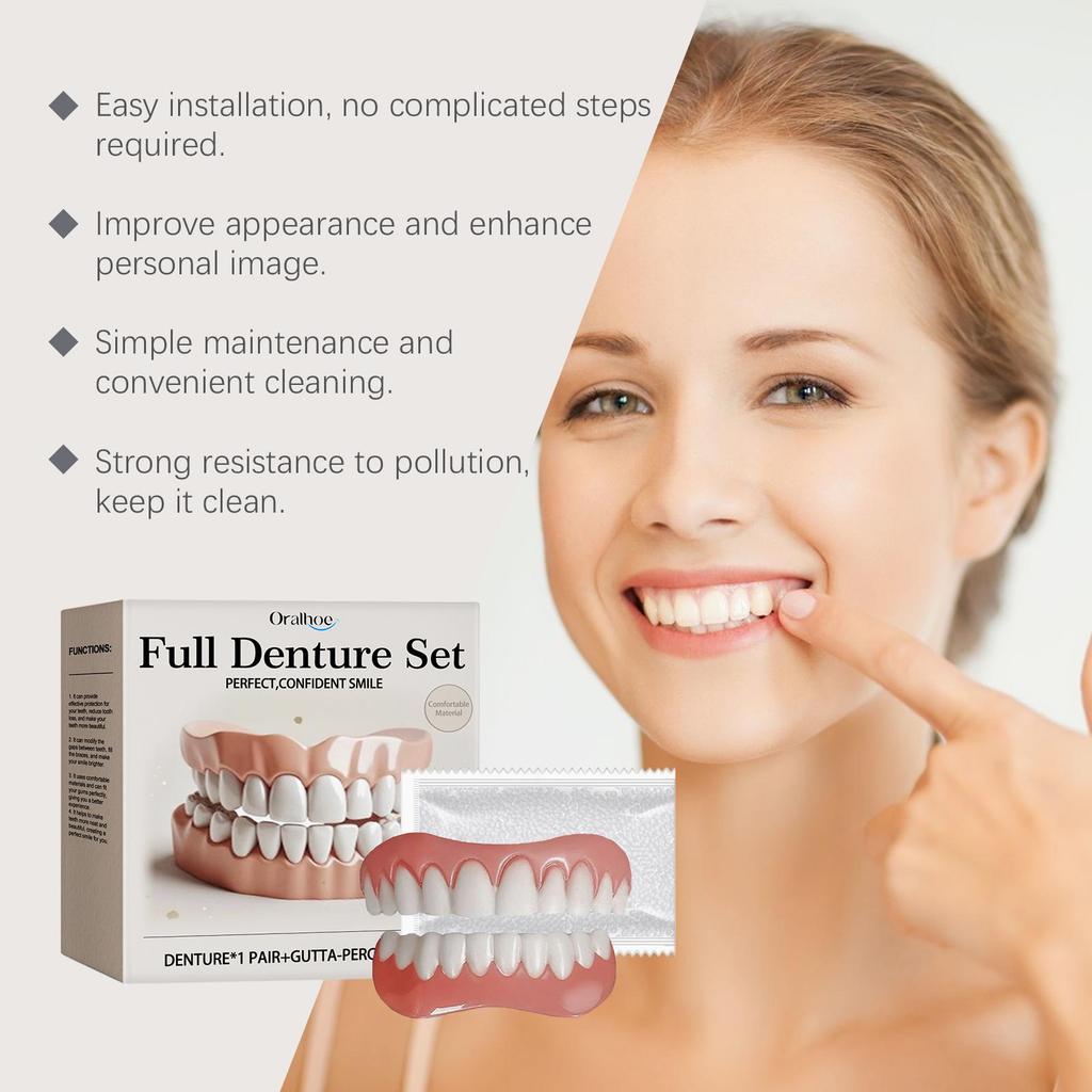 Oralhoe Denture Finishing Kit Cosmetic Dental Sets Gap Finishing Enhancement Smile Kit