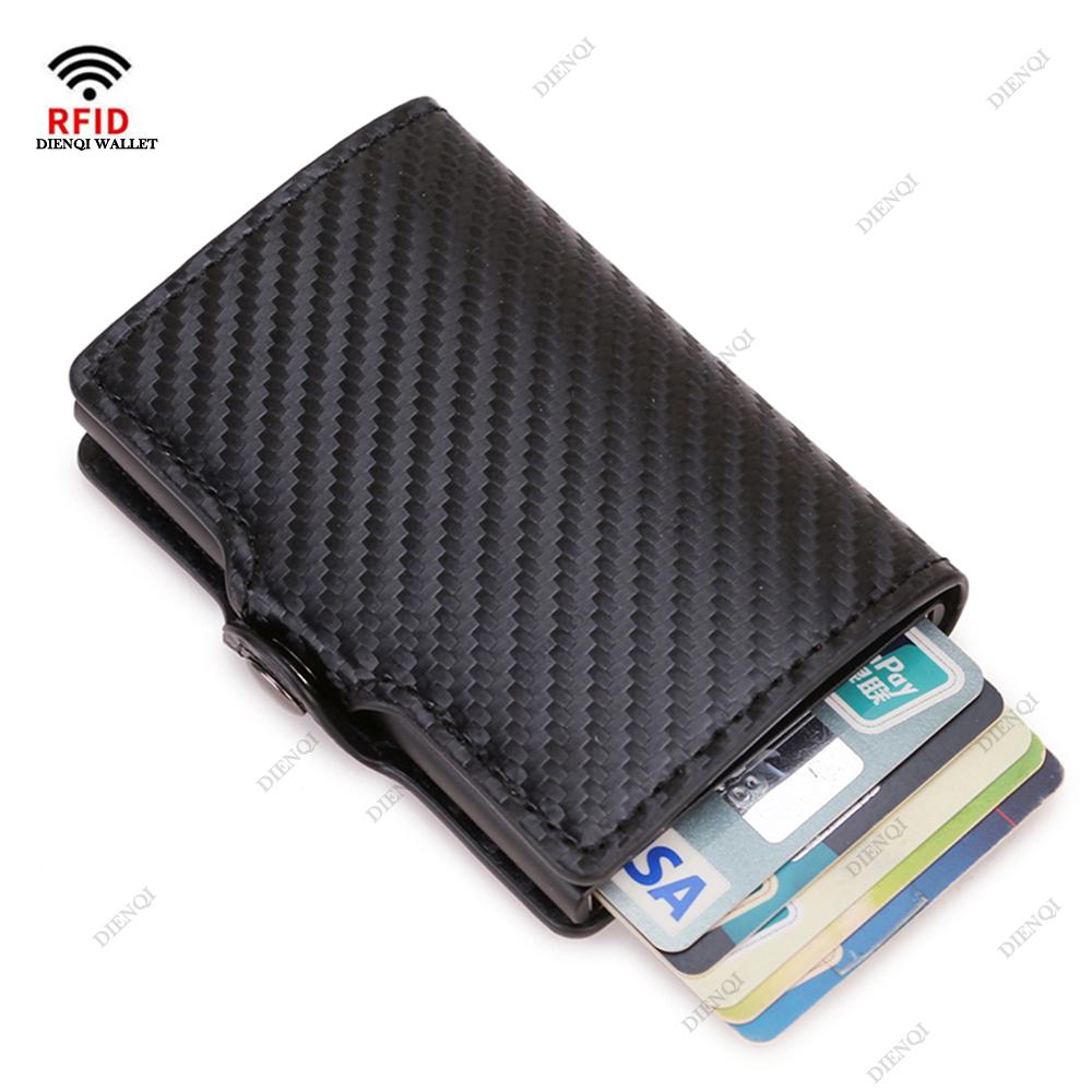 Carbon Fiber Rfid Card Holder Men Women Airtag Wallet Money Bag Leather Purse Thin Wallets For Apple AirTags Tracker Air Tag