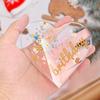 Happy Birthday Acrylic Decoration - Transparent Heart-Shaped Party Decor with Cute Cat, Stars & Confetti Design, Perfect Gift for Birthdays, Festive A