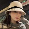 Princess Cloche Hat Handmade Woolen Hat Elegant Sun Hat Surprise Gift for Girlfriend for Vacations French Style