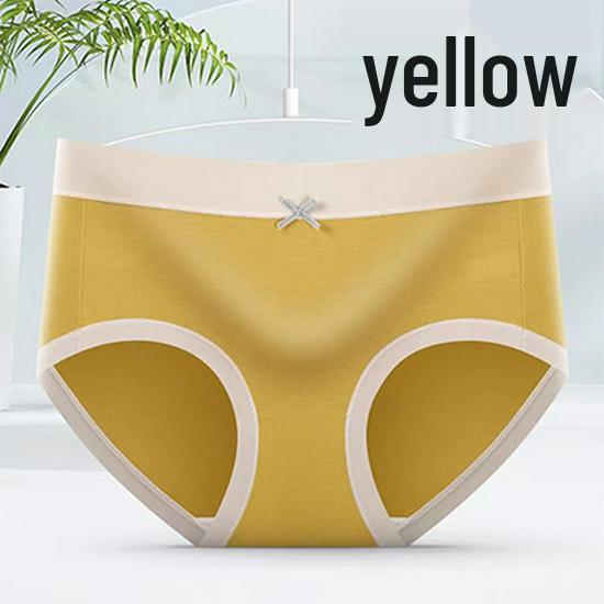 Japanese Style Soft Modal Cotton Mid-Waist Antibacterial Color Block Triangle Panties for Girls
