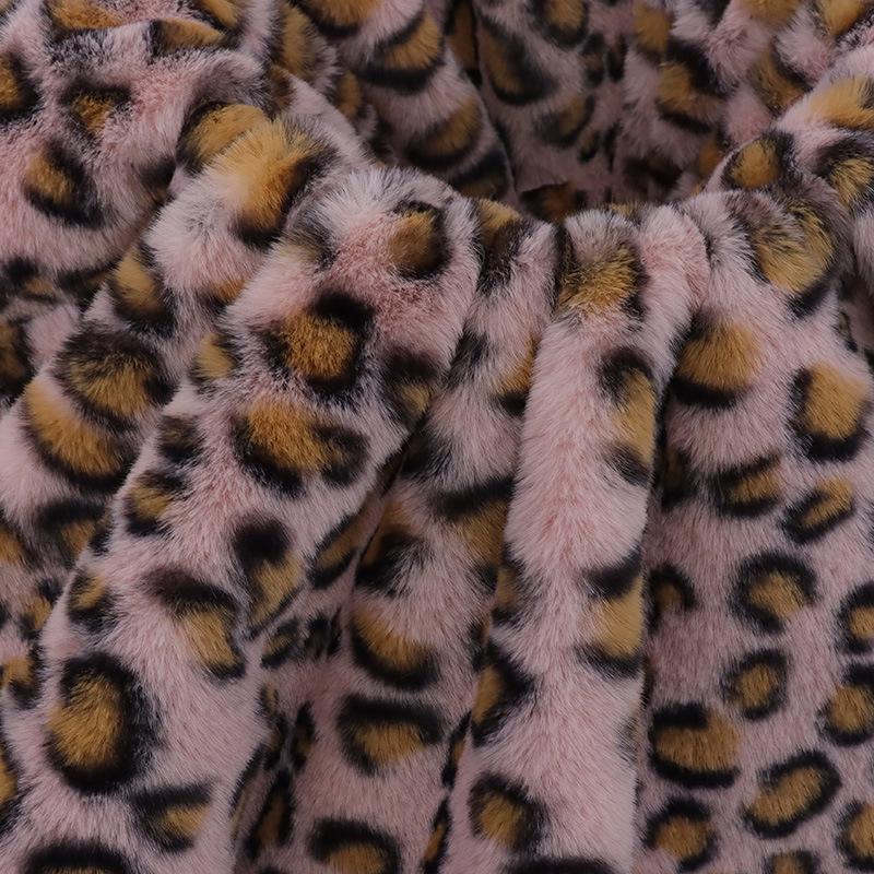 800g Leopard Print Rabbit Fur Fabric: Blanket, Toy, Pillow, Homewear, Kids' Wear, Coat, Hat.