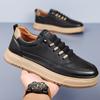 Fashion Cow Leather Platform Board Shoes for Men Designer Soft-soled Men's Running Shoes Spring Autumn Fashion Casual Sneakers Male