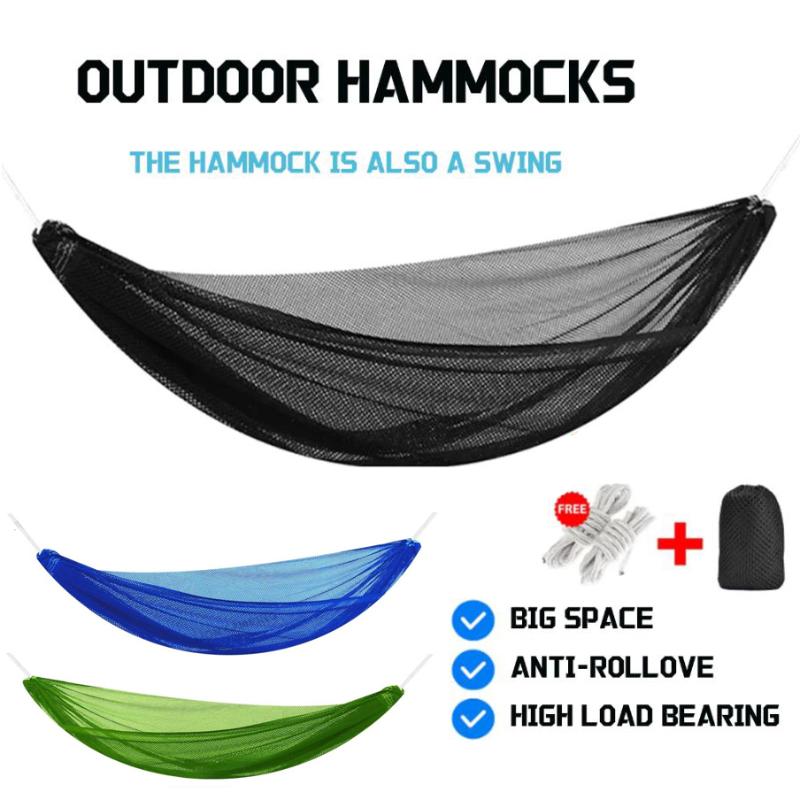Hiking Outdoor Duyan Ice Silk Hammock 180Kg Camping Foldable Hammock Travel Hammock With Storage Bag