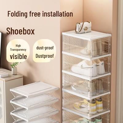 Heightened Transparent Multi-Layer Shoe Storage Box - No Assembly Required