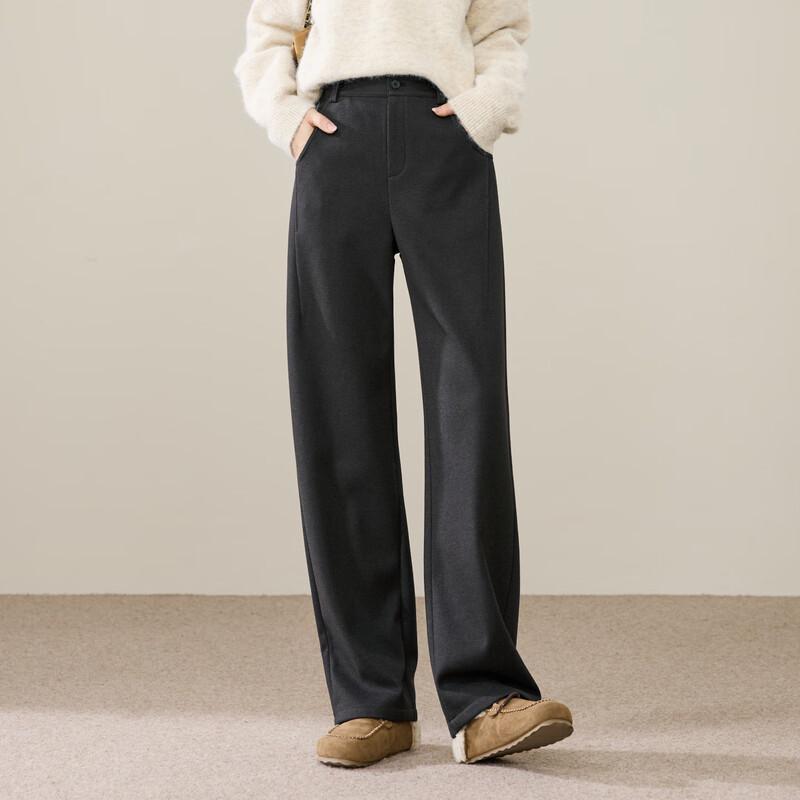 ESE-Y Women's Winter Fleece-Lined High-Waist Straight Leg Banana Pants