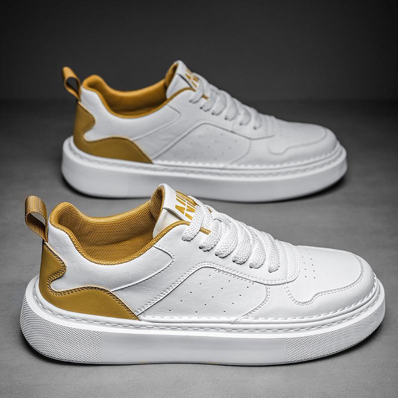 Fashion Italian Casual Leather Men Vulcanized Shoes 2024 New Designer Thick Bottom Shoe Comfy Walking Shoes Lace-up Outdoor Oxford Shoes