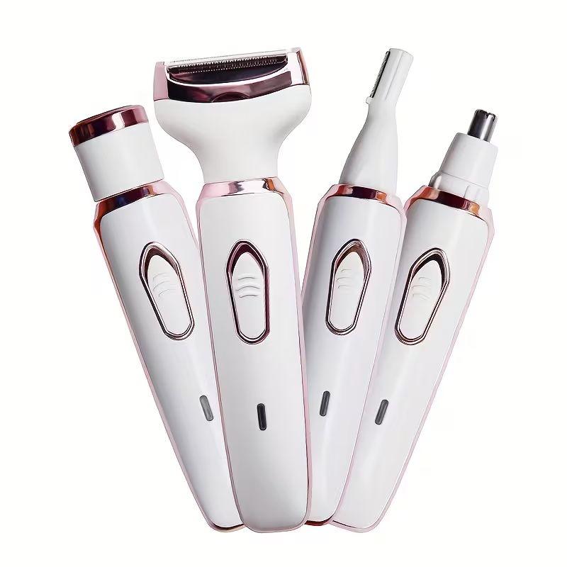 Xiaomi 4-in-1 Rechargeable Electric Lady Shaver Set - Portable 500mAh Wet & Dry Painless Trimmer for Face, Nose, Legs & Underarms