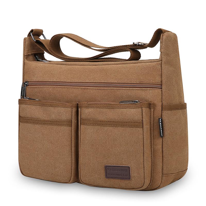 Borsa a tracolla da uomo in tela Vintage Resistente all'acqua Borsa a tracolla Cartella Borsa a spalla imbottita Borsa a mano