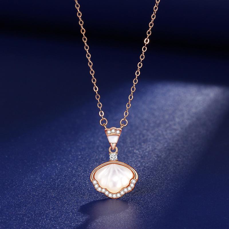 Original S925 Silver Mother-of-Pearl Dress Necklace for Women 925 Silver